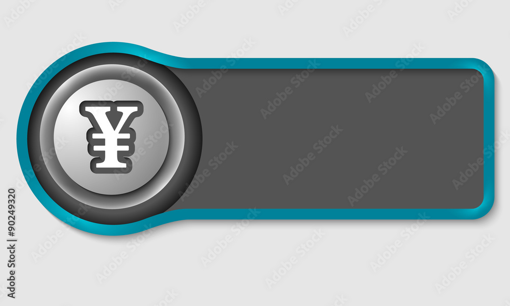 Abstract button for your white text and yen symbol