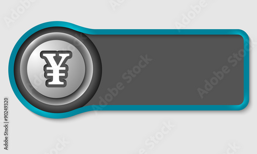 Abstract button for your white text and yen symbol