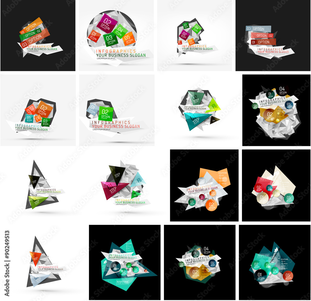Fototapeta premium Set of various universal geometric layouts