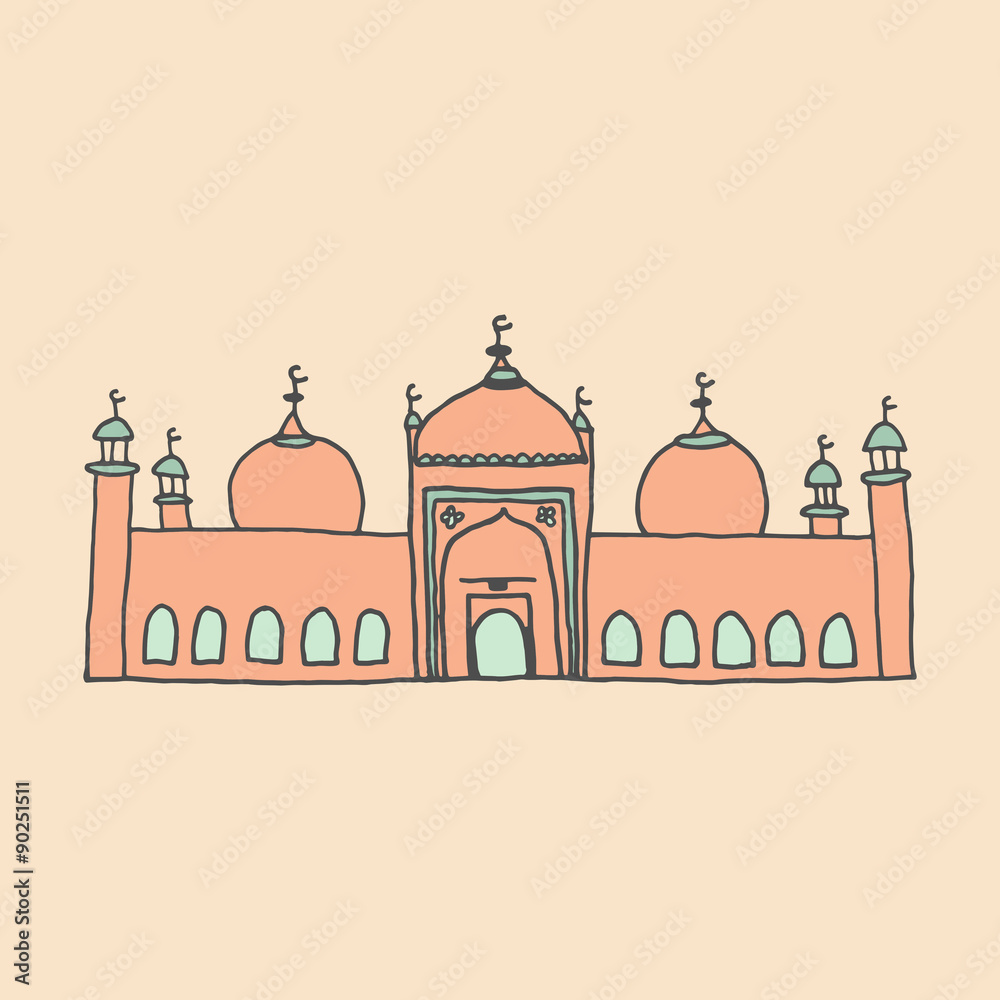 doodles of mosques