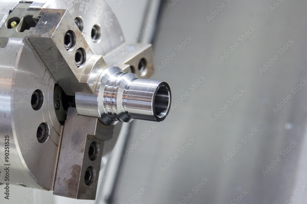 Industrial metal blank machining process by CNC lathe Industrial metal blank machining process by CNC lathe