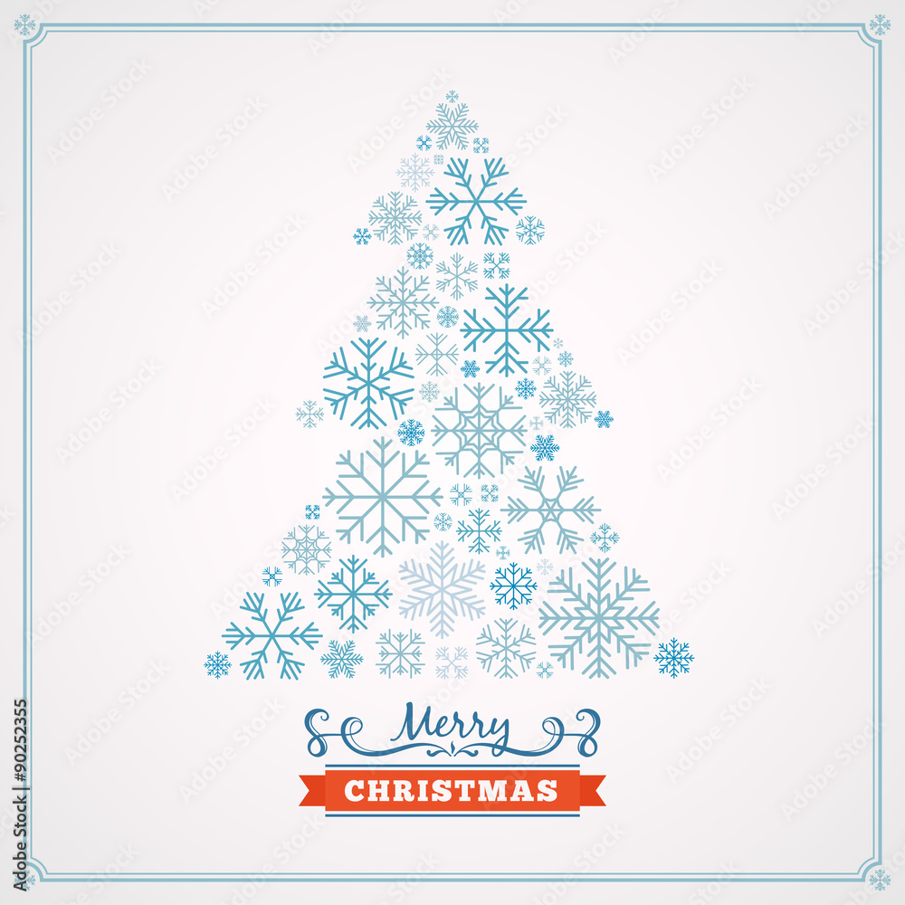 Vector christmas decorating design made of snowflakes Vector christmas decorating design made of snowflakes