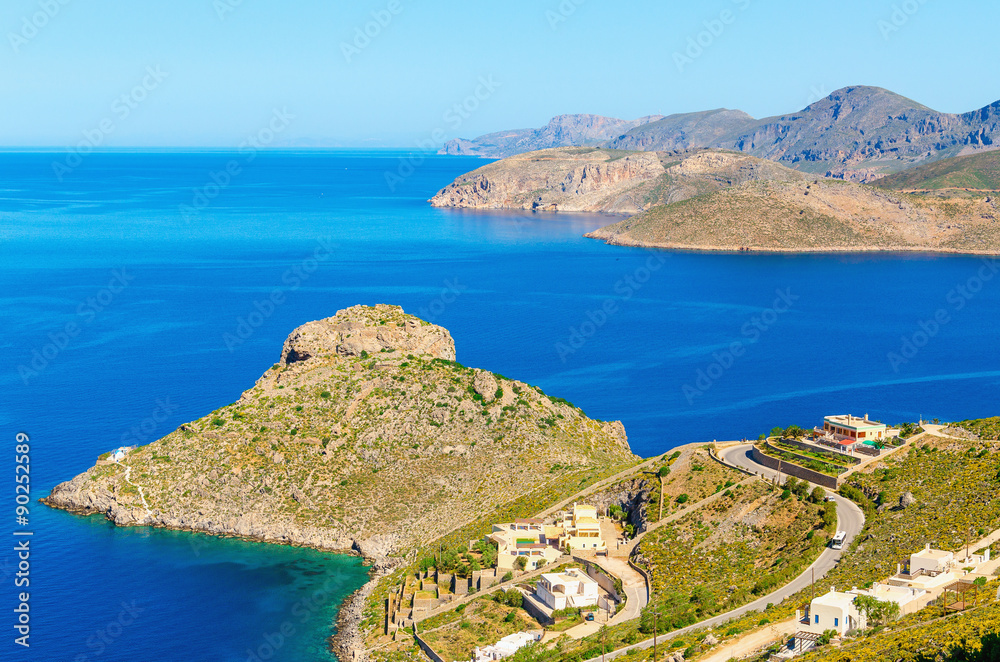 Peacful view on cozy green peninsula, Greece