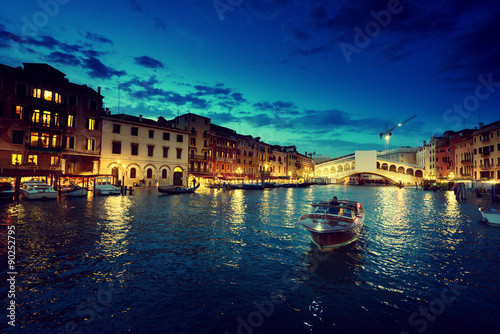 Grand Canal in sunset time  Venice  Italy