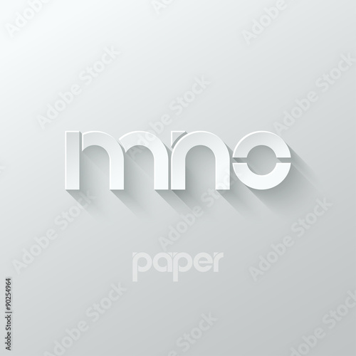 letter M N O logo alphabet icon paper set background photo