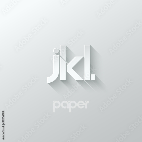 letter J K L logo alphabet icon paper set background