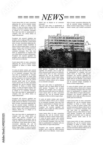 Newspaper page with Lorem Ipsum text