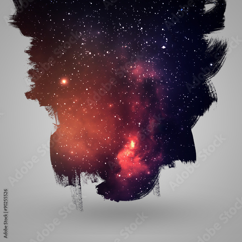 Motivational quote at deep space background. Artistic design for
