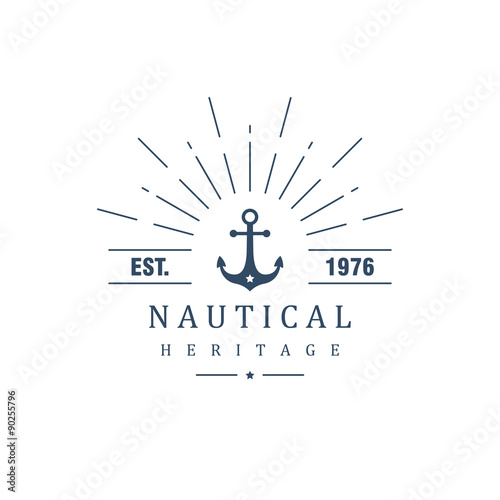 vintage label with an anchor