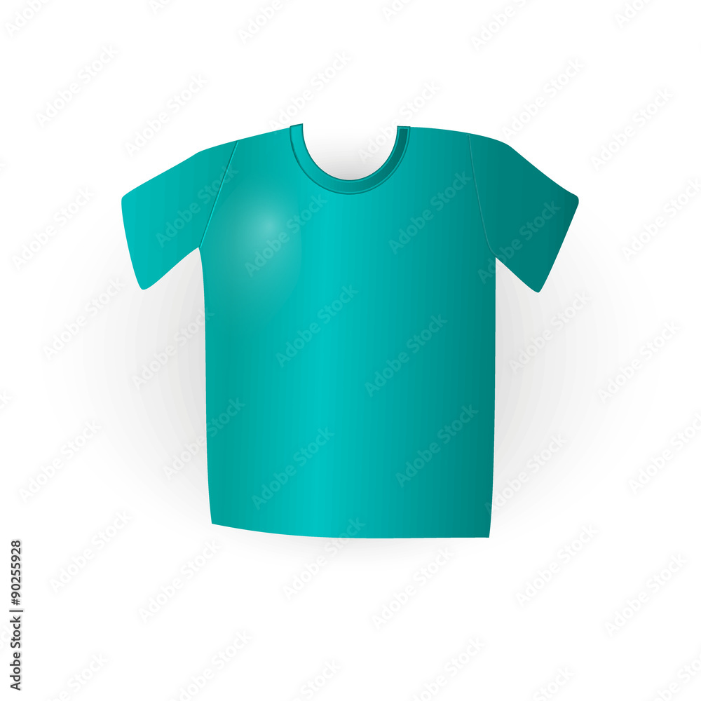 Blue t-shirt on white in vector, eps Blue t-shirt on white in vector, eps