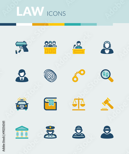 Law colorful flat icons