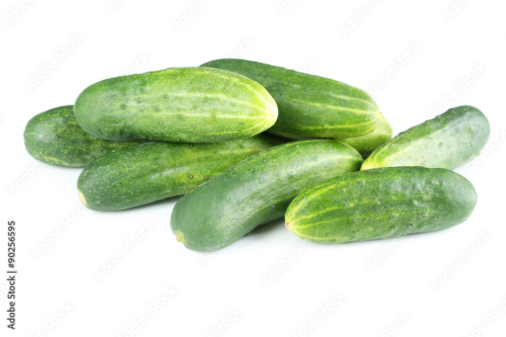 Fresh cucumbers isolated on white Fresh cucumbers isolated on white