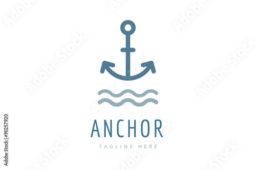Anchor vector logo icon. Sea, sailor symbols