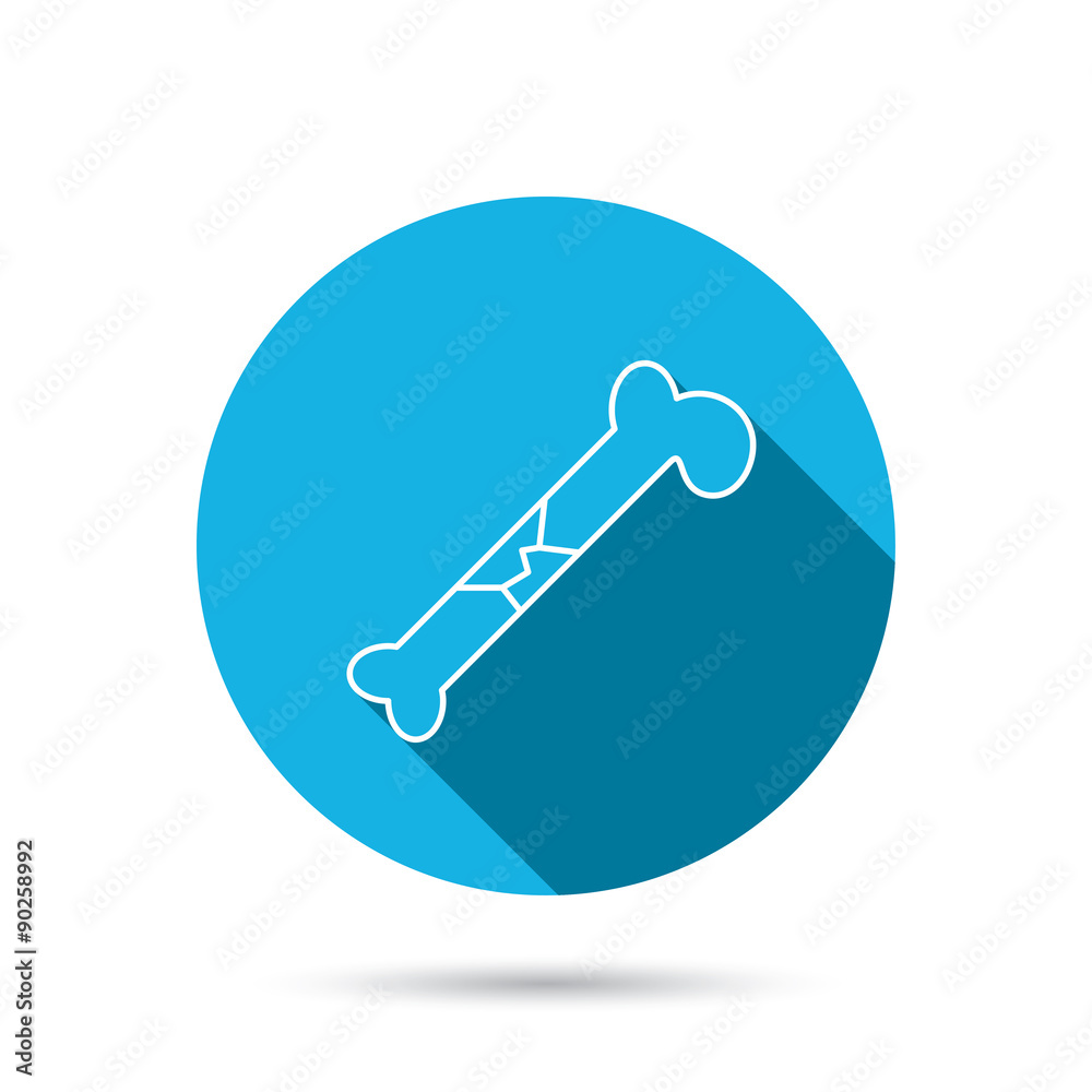 Bone fracture icon. Traumatology sign. Bone fracture icon. Traumatology sign.