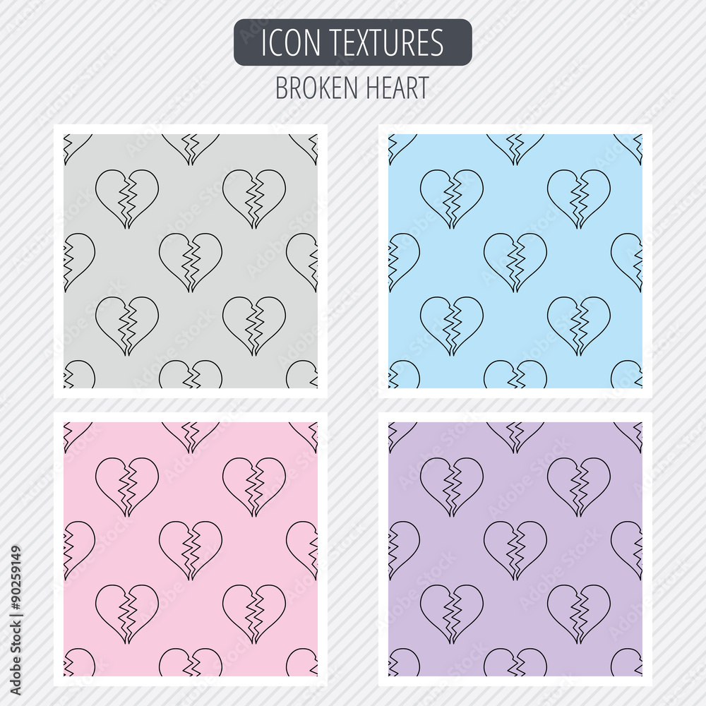 Broken heart icon. Divorce sign. Broken heart icon. Divorce sign.