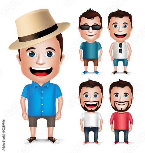 3D Realistic Young Cartoon Character Wearing Summer Casual Dress
