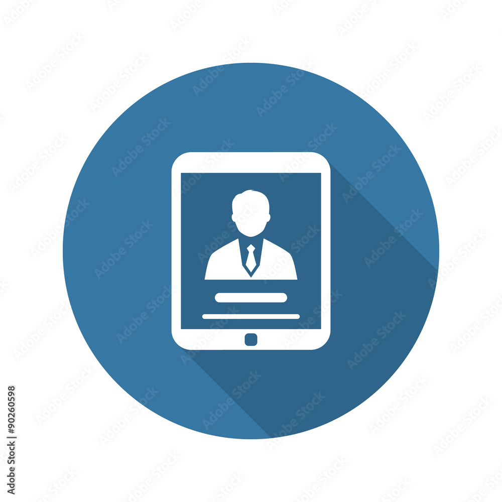 Business Profile Icon. Concept. Flat Design. Long Shadow. Business Profile Icon. Concept. Flat Design. Long Shadow.