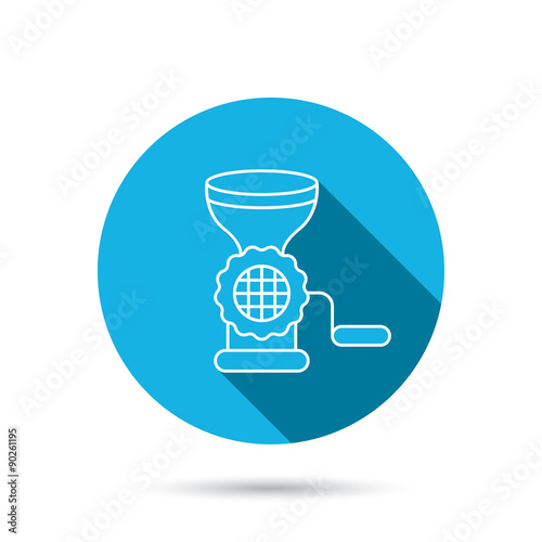 Meat grinder icon. Manual mincer sign.