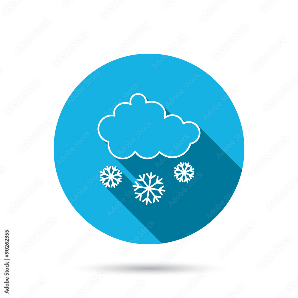 Snow icon. Snowflakes with cloud sign. Snow icon. Snowflakes with cloud sign.