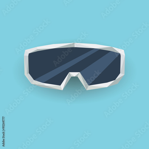 Ski googles low poly 3d vector. Modern design winter sport
