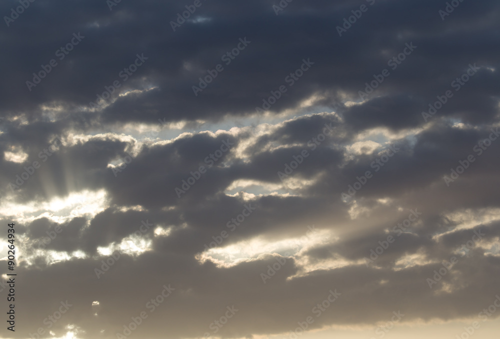 Obraz premium sky with clouds at dawn sun