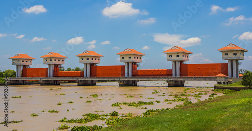 River dam for irrigation and flood control in Thailand photo