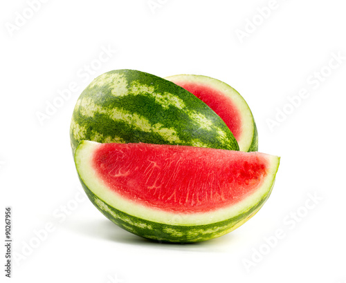 cut water melon isolated on white