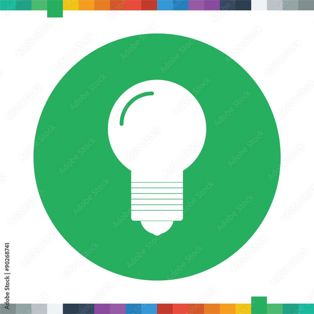 Flat light bulb icon. Flat light bulb icon.