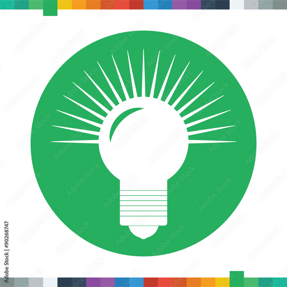 Flat light bulb icon. Flat light bulb icon.