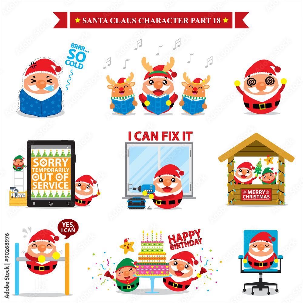Santa Claus character sets Santa Claus character sets