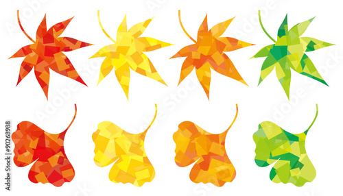 モミジとイチョウ(カラーセロハン)