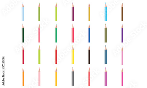 collection pencils vector design isolated