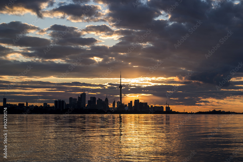Naklejka premium Toronto skyline sunrise