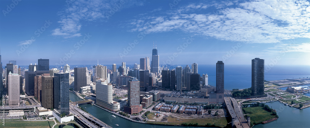 Panoramic view of Chicago skyline