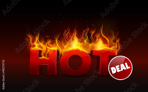 Concept of hot deal design. Vector