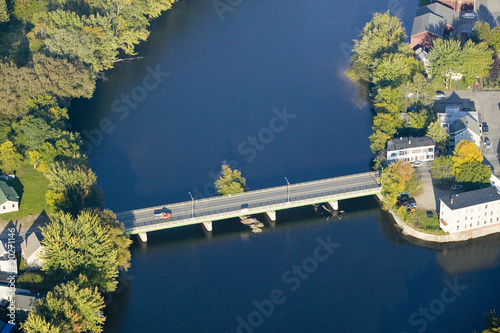 The Saco River adjoining the two towns of Biddeford and Saco in Maine photo