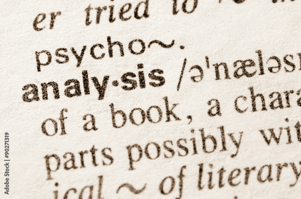 Fototapeta premium Dictionary definition of word analysis