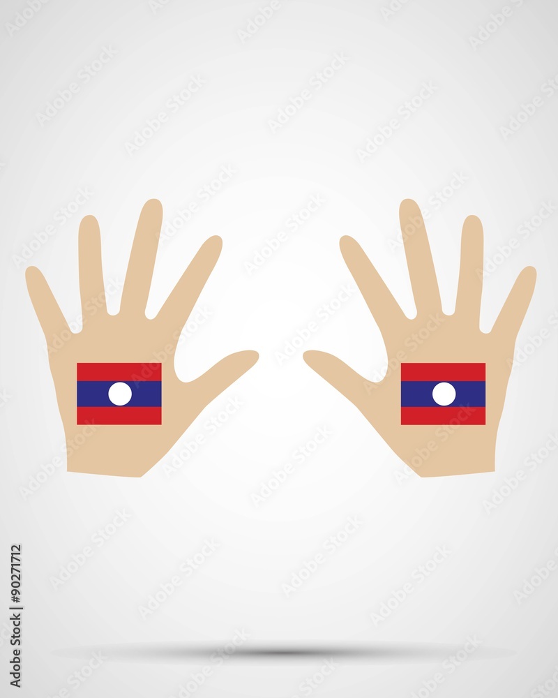 Obraz premium hand design laos flag