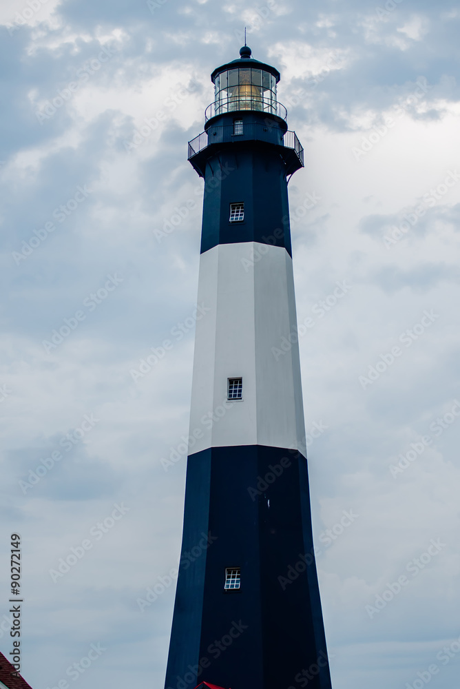 Tybee Island Light with storm approaching