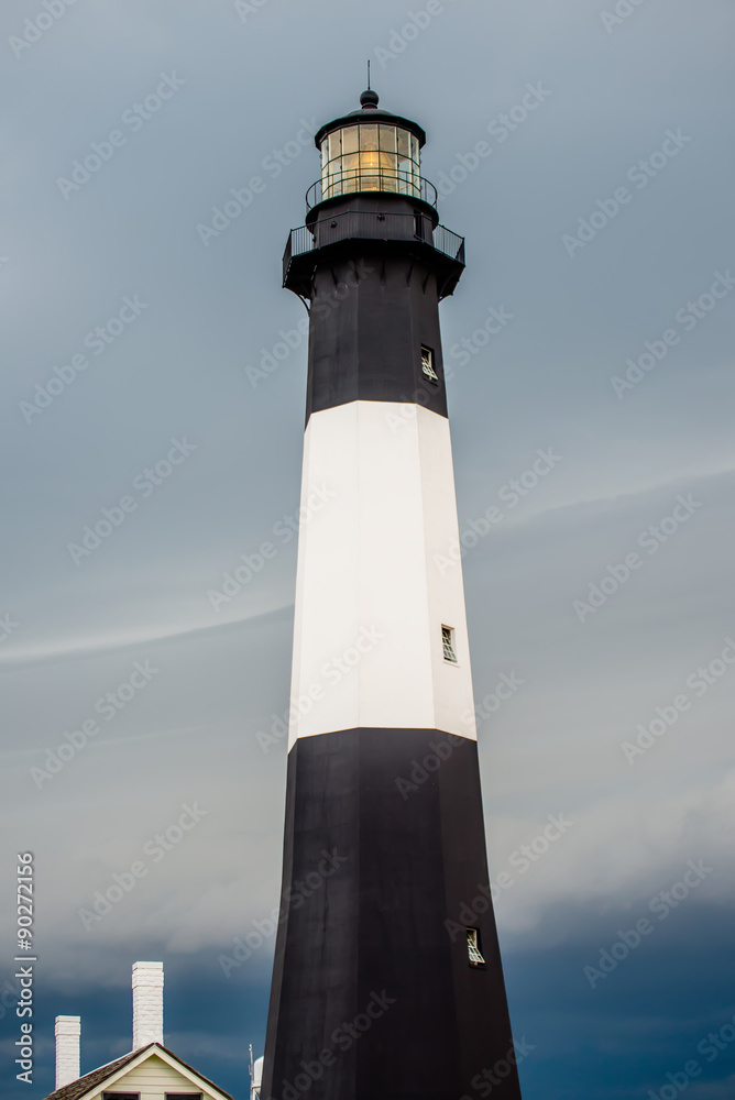 Tybee Island Light with storm approaching