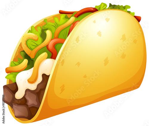 Beef taco with vegetables