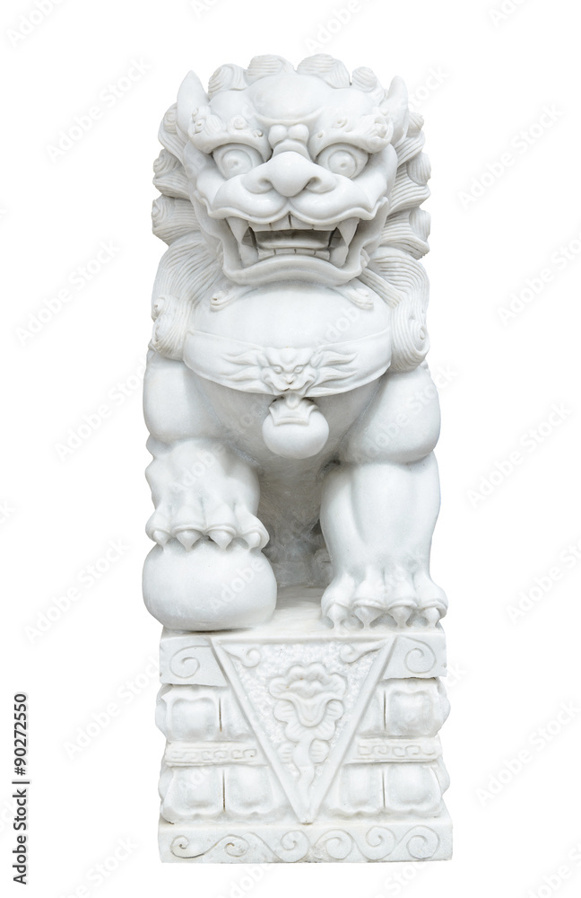 white marble Chinese Imperial Lion, Guardian Lion, Chinese style