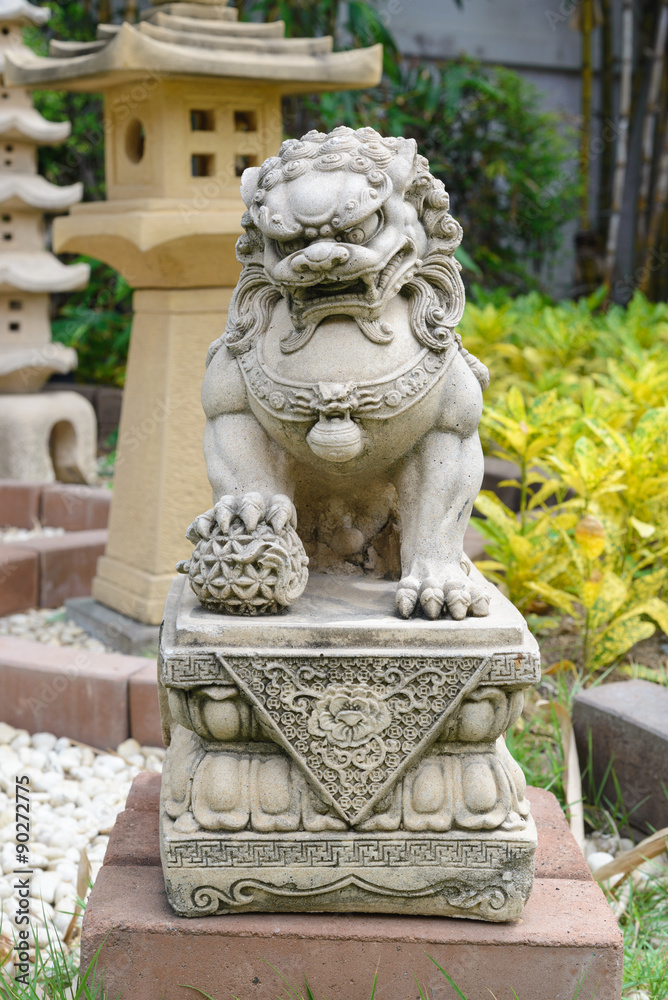 Chinese Imperial Lion, Guardian Lion stone, Chinese style in chi