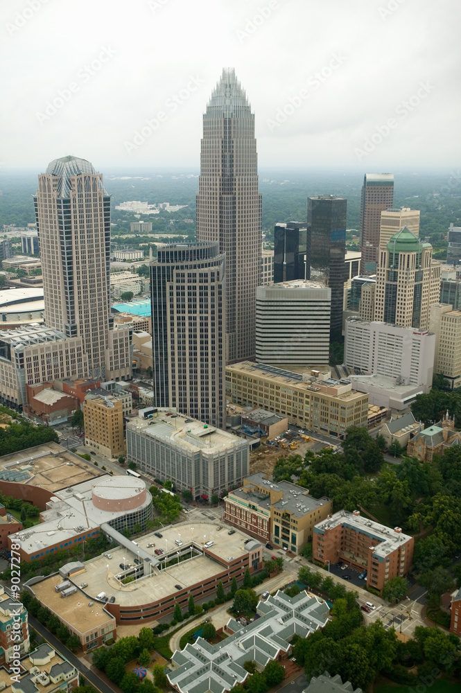 Obraz premium Aerial view of Charlotte, NC
