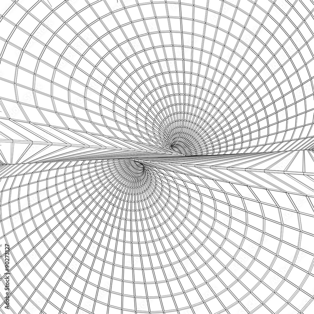 Abstract Corner Recurrent Tunnel Structure Vector 