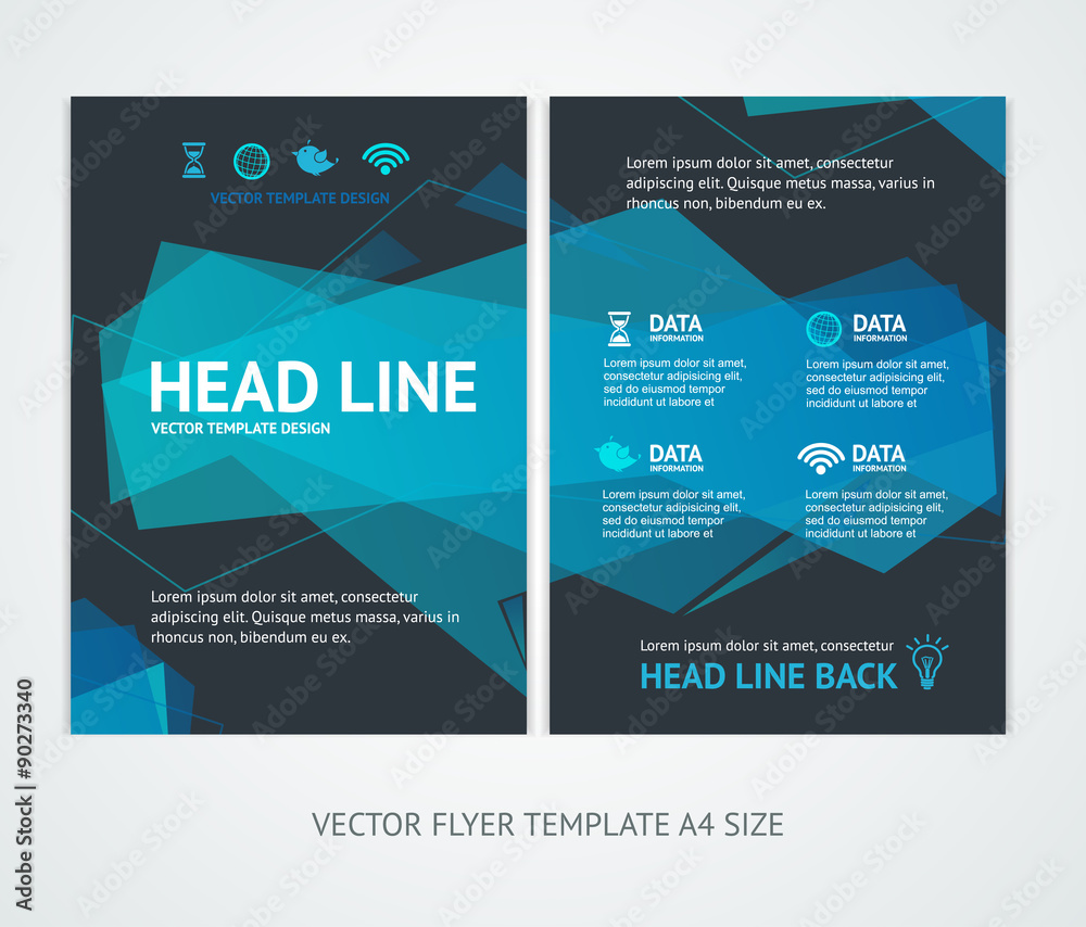 Flyer Design Templates Abstract Geometric Wave. Vector Flyer Design Templates Abstract Geometric Wave. Vector