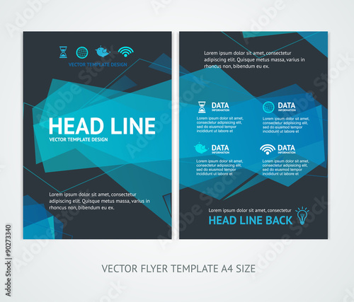 Flyer Design Templates Abstract Geometric Wave. Vector