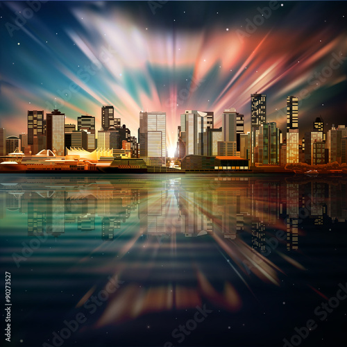 abstract background with panorama of vancouver © lembit