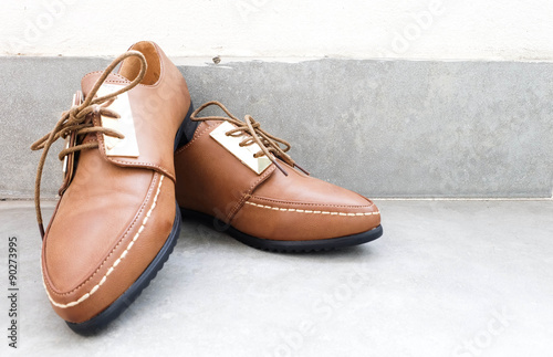 Pair of brown leather shoes