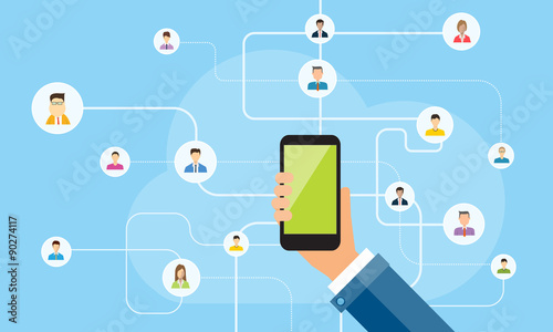 business people online connection on mobile concept